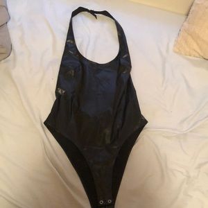 Black Halter bodysuit